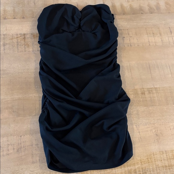 Ruched Black Mini-Dress by Lush Medium NWT NEW Cocktail Party New Years Eve - Picture 5 of 9